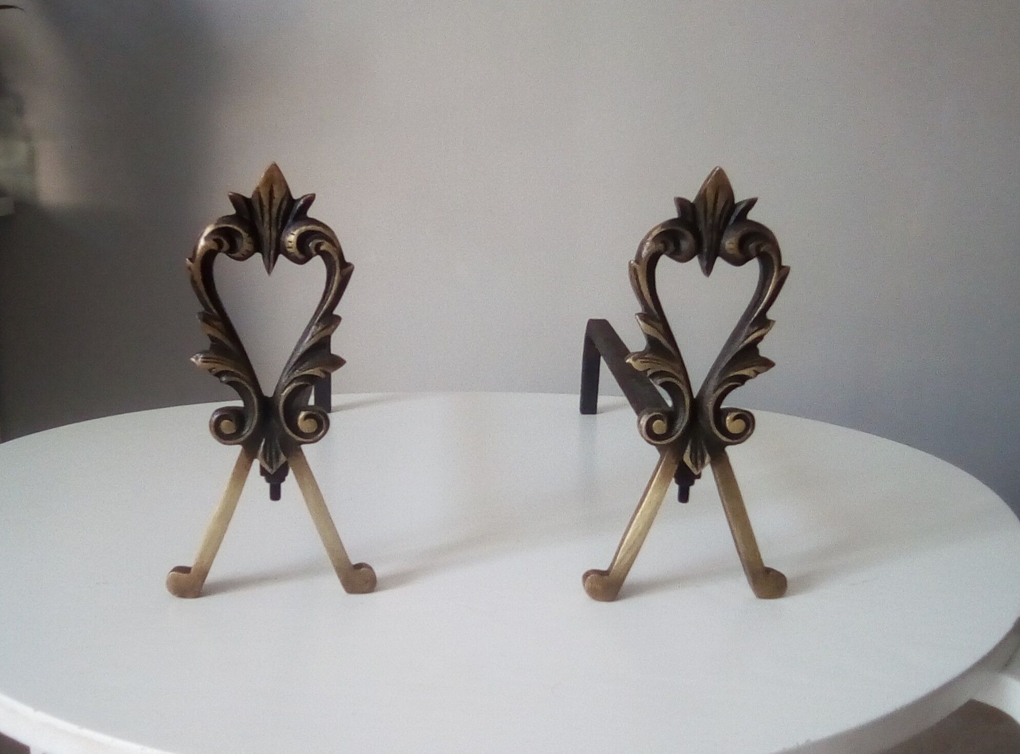 Chimney channels old solid brass and wrought iron