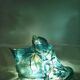 Rare resin table lamp produced by L'isola che non c'è in the 1970s