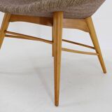 1970s Pair of Shell Beech Chairs, Czechoslovakia