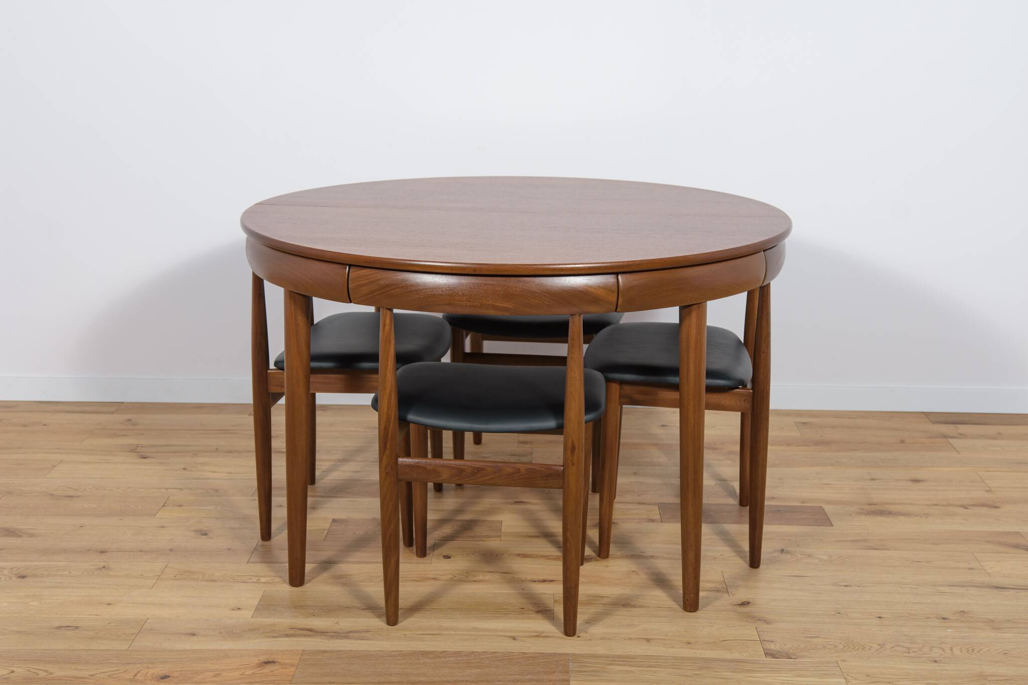 Mid-Century Teak Dining Table & Chairs by Hans Olsen for Frem Røjle, 1960s, Set of 5