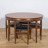 Mid-Century Teak Dining Table & Chairs by Hans Olsen for Frem Røjle, 1960s, Set of 5