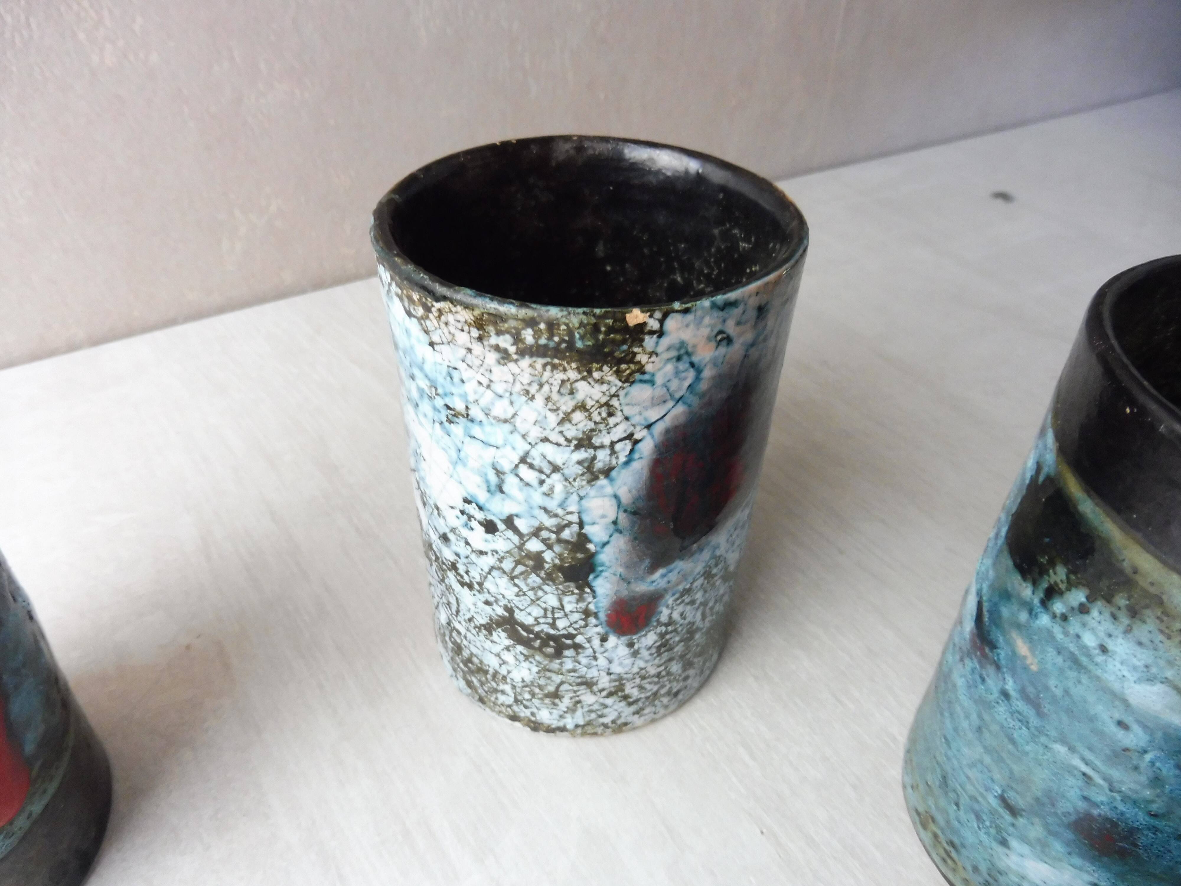 Lot of 6 cups, terracotta, from Vallauris