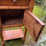 Bamboo and marble bedside table