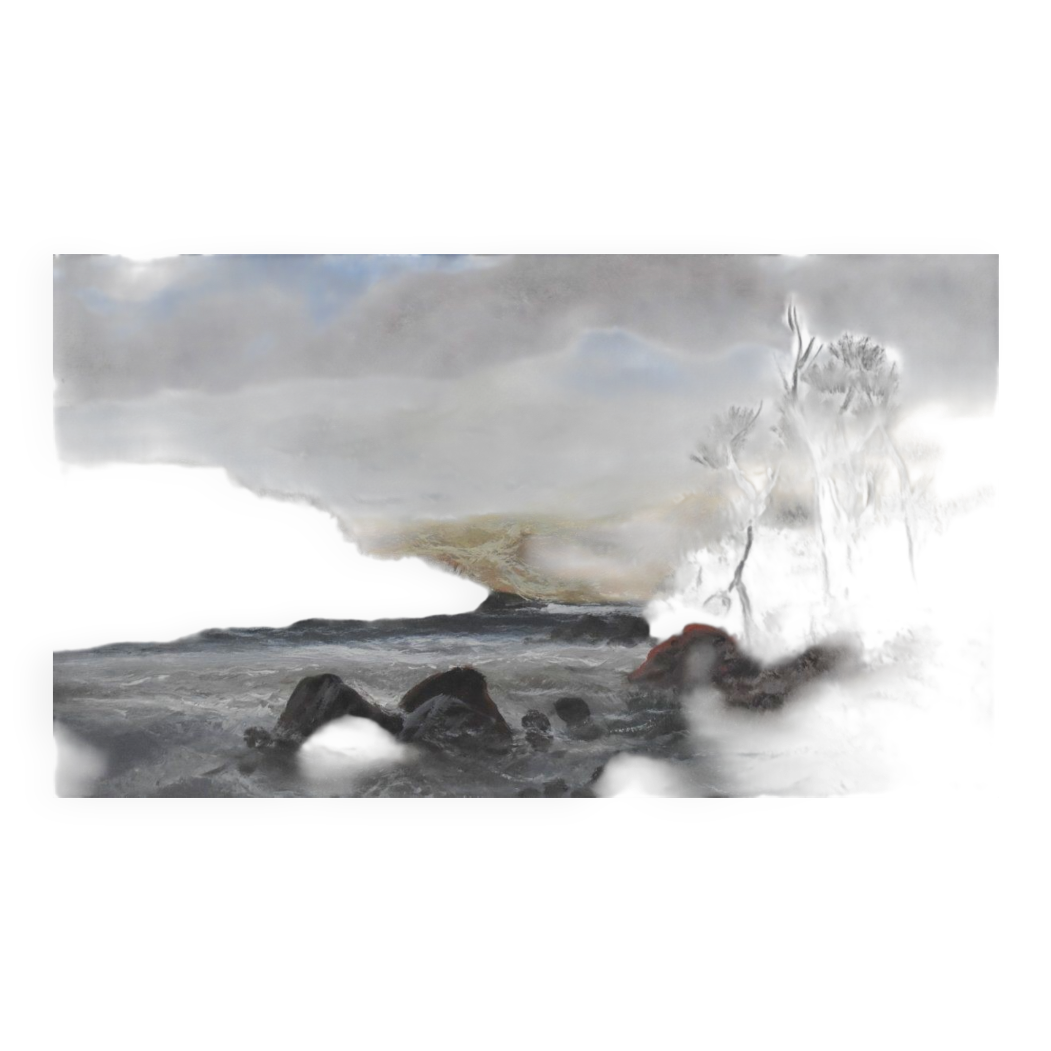 French school, late 19th century, Landscape by a river, oil on paper