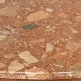 Louis XVI style half-moon marble marquetry sideboard