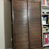 Wooden double curtain filing cabinet