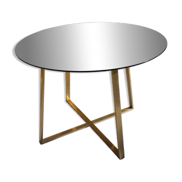 Smoked glass bronze dining table