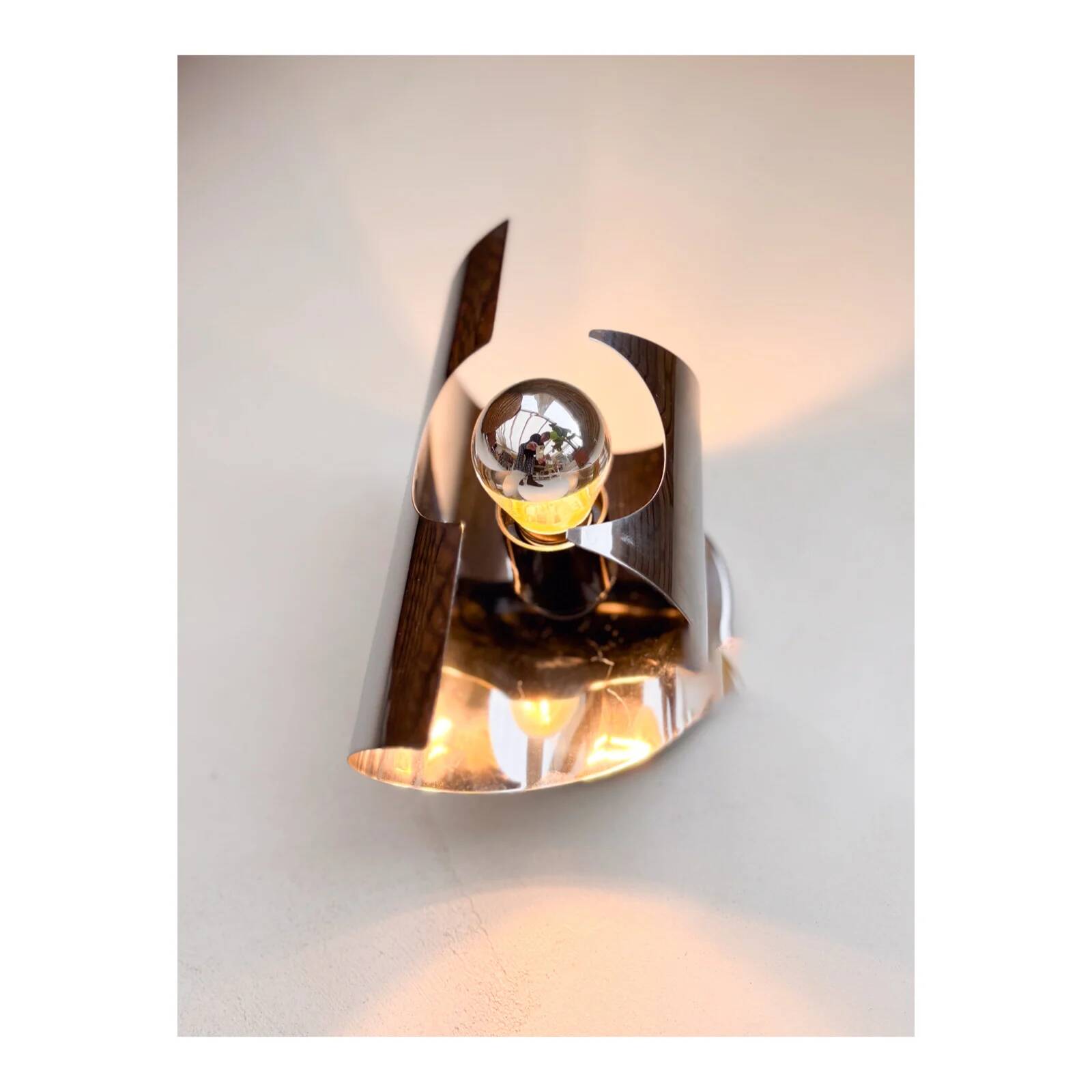 Vintage stainless steel wall light