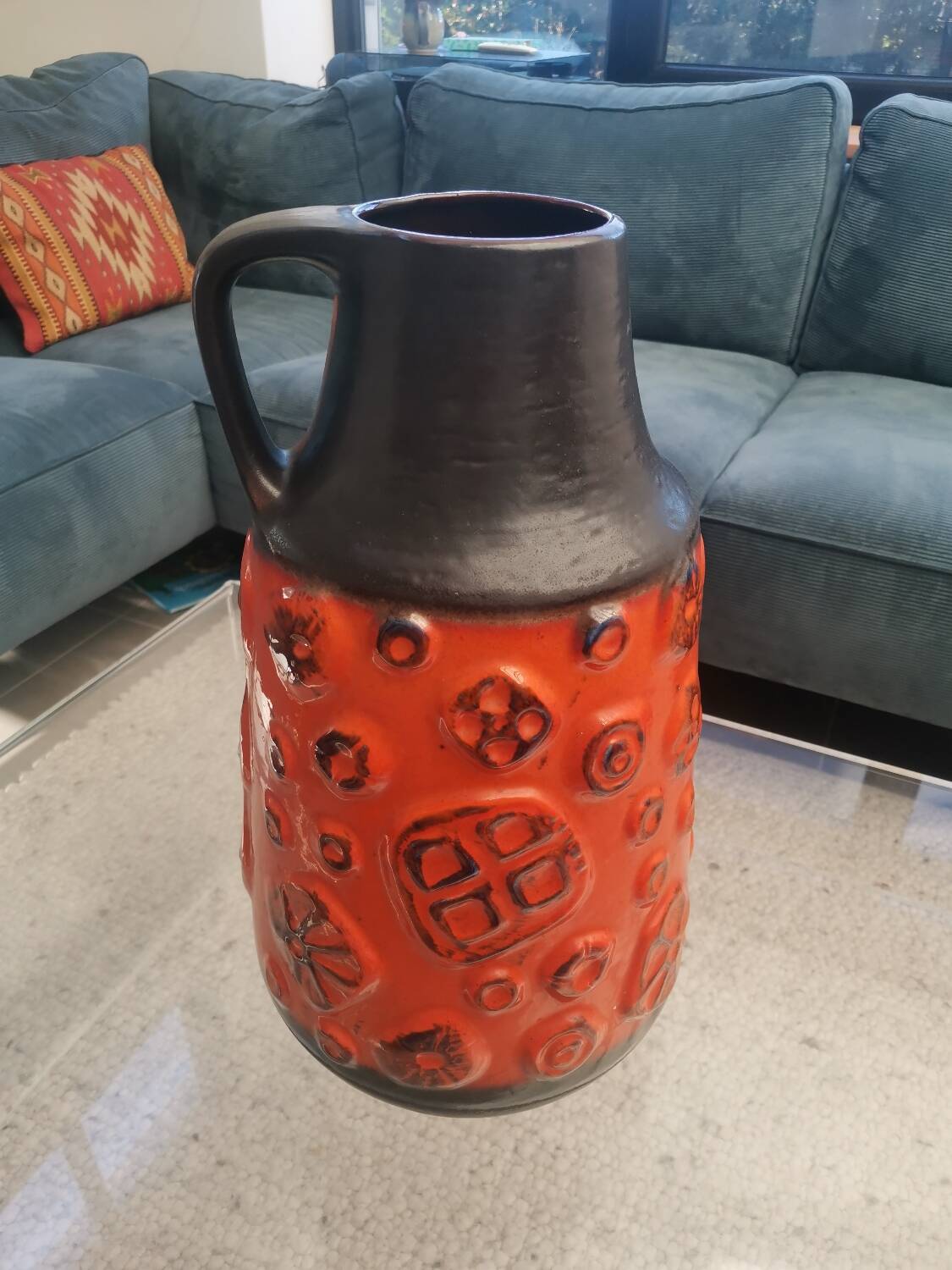 Large Fat Lava Floor Vase 45 cm by Carstens Tönnieshof – Mid Century