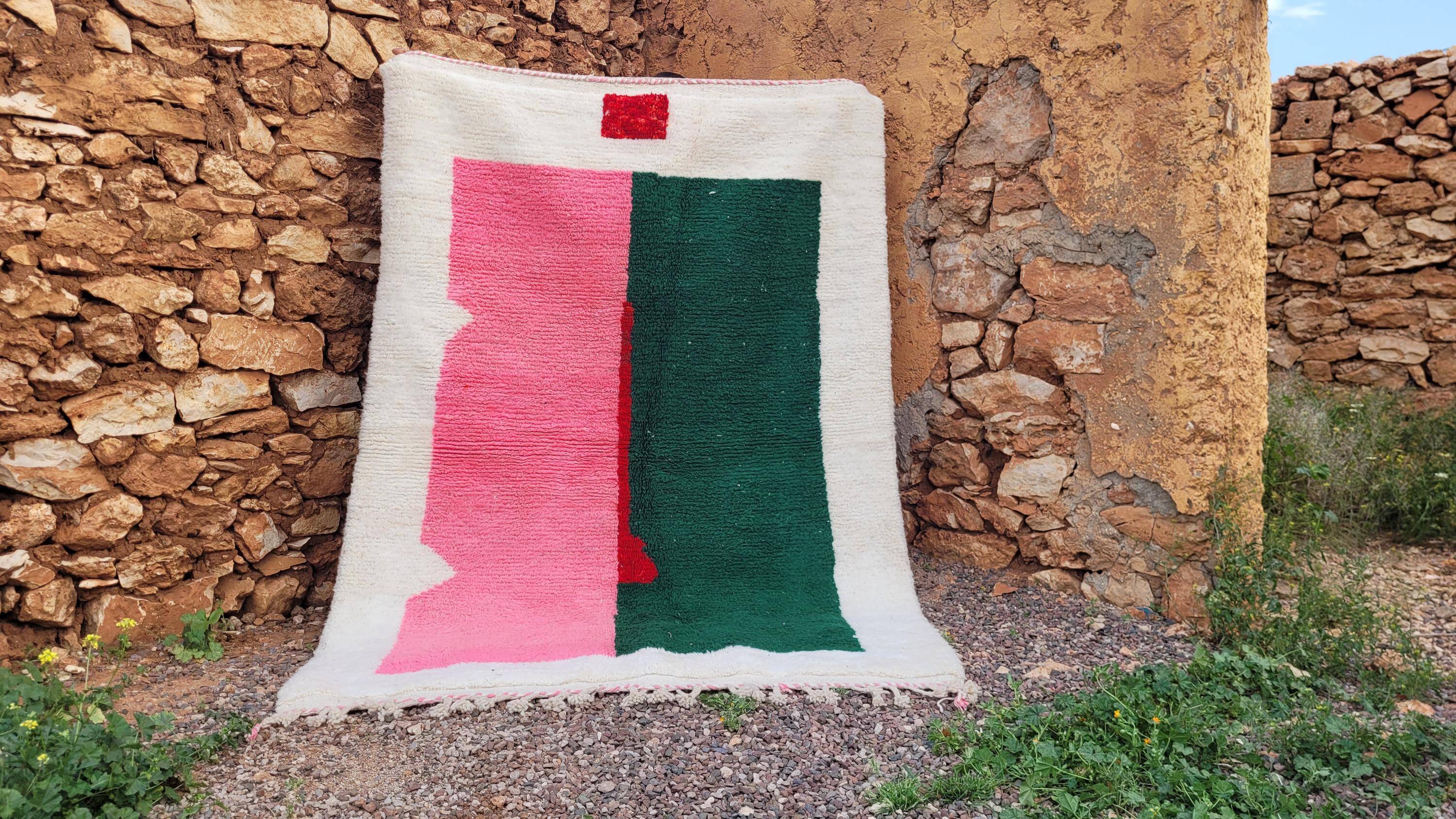 Moroccan rug in natural wool 2.5x1.5 m