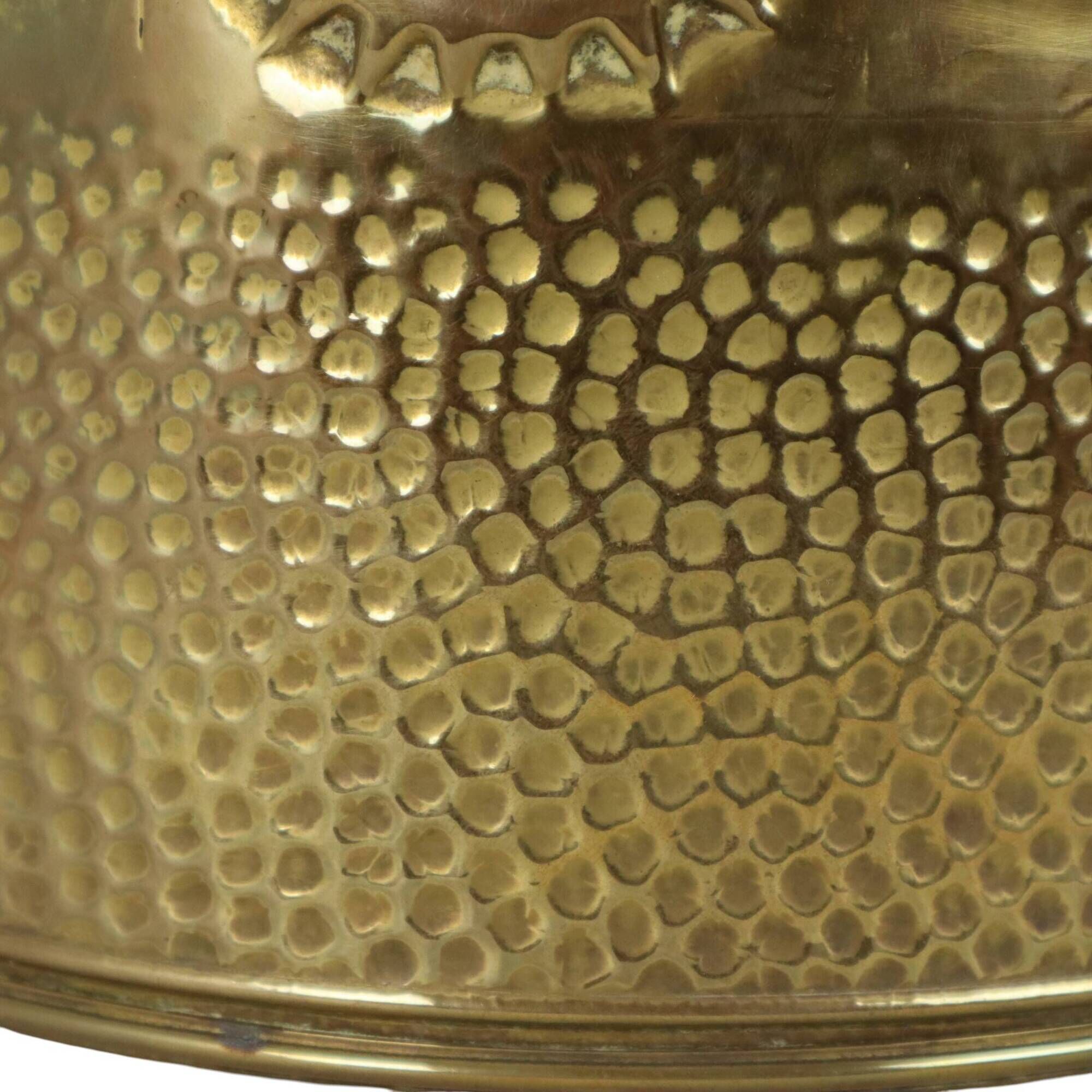 Large Brass Jardinière / Firewood Bin with Repoussé Work
