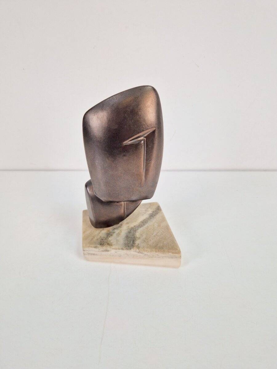 Sculpture abstraite vintage sur socle en marbre, années 1960