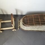 Wicker pram on wheels