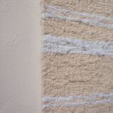 Handwoven recycled cotton rug - Cream and white