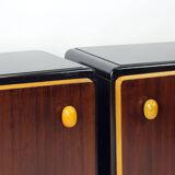 Mid Century Bedside Tables With Glass Tops, Czechoslovakia 1960s