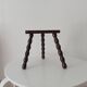 Vintage turned wooden tripod stool