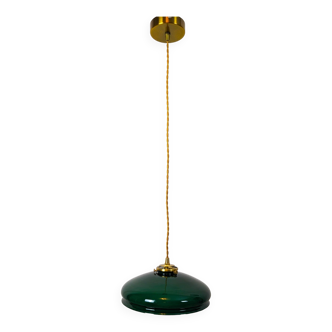 Vintage pendant light in green opaline