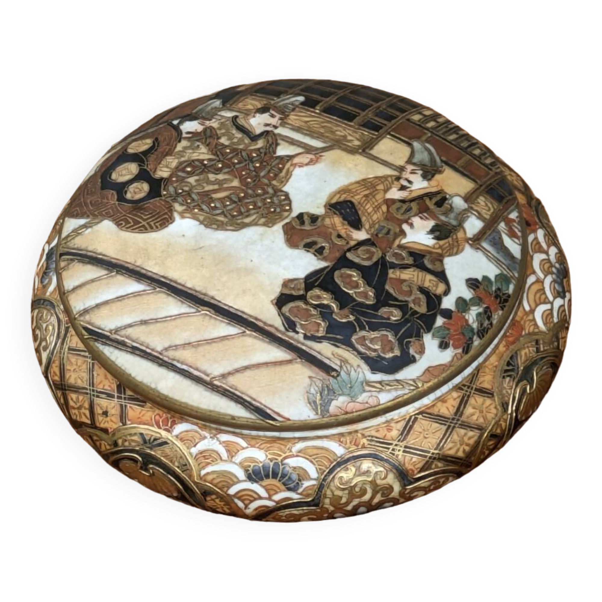 Ceramic Candy Jar, Vintage Japanese, Satsuma