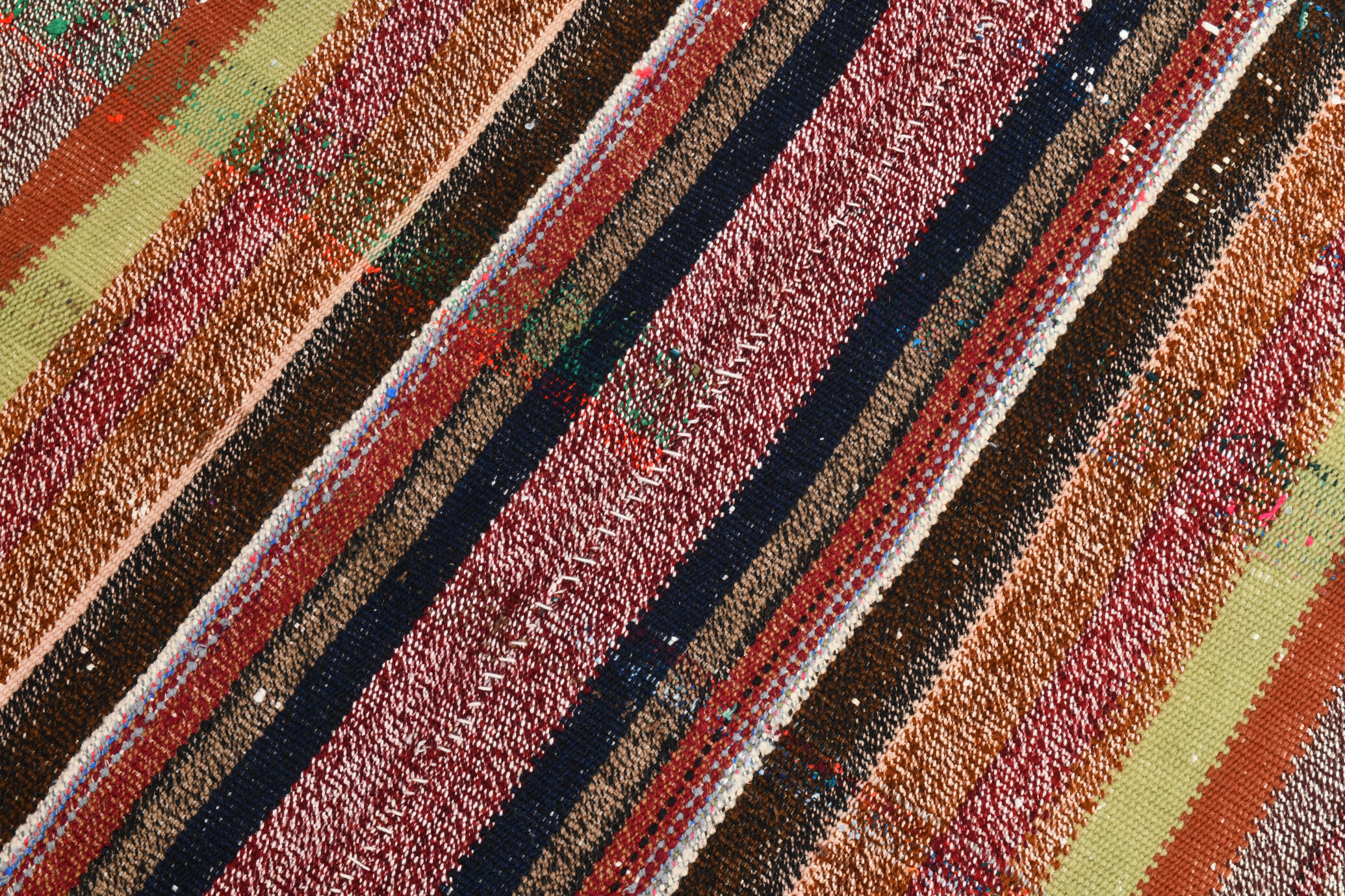 Kilim multicolore rayé moderne 6x7, 203x230Cm