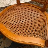 Louis XV style office armchair in solid blond beech
