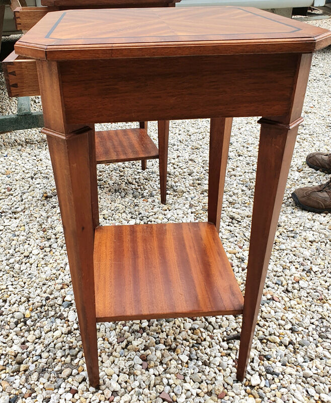 2 old bedside tables in marquetry