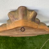 Old mirror in carved wood and gilded leaf, Louis XV rocaille style, twentieth century 59x87cm