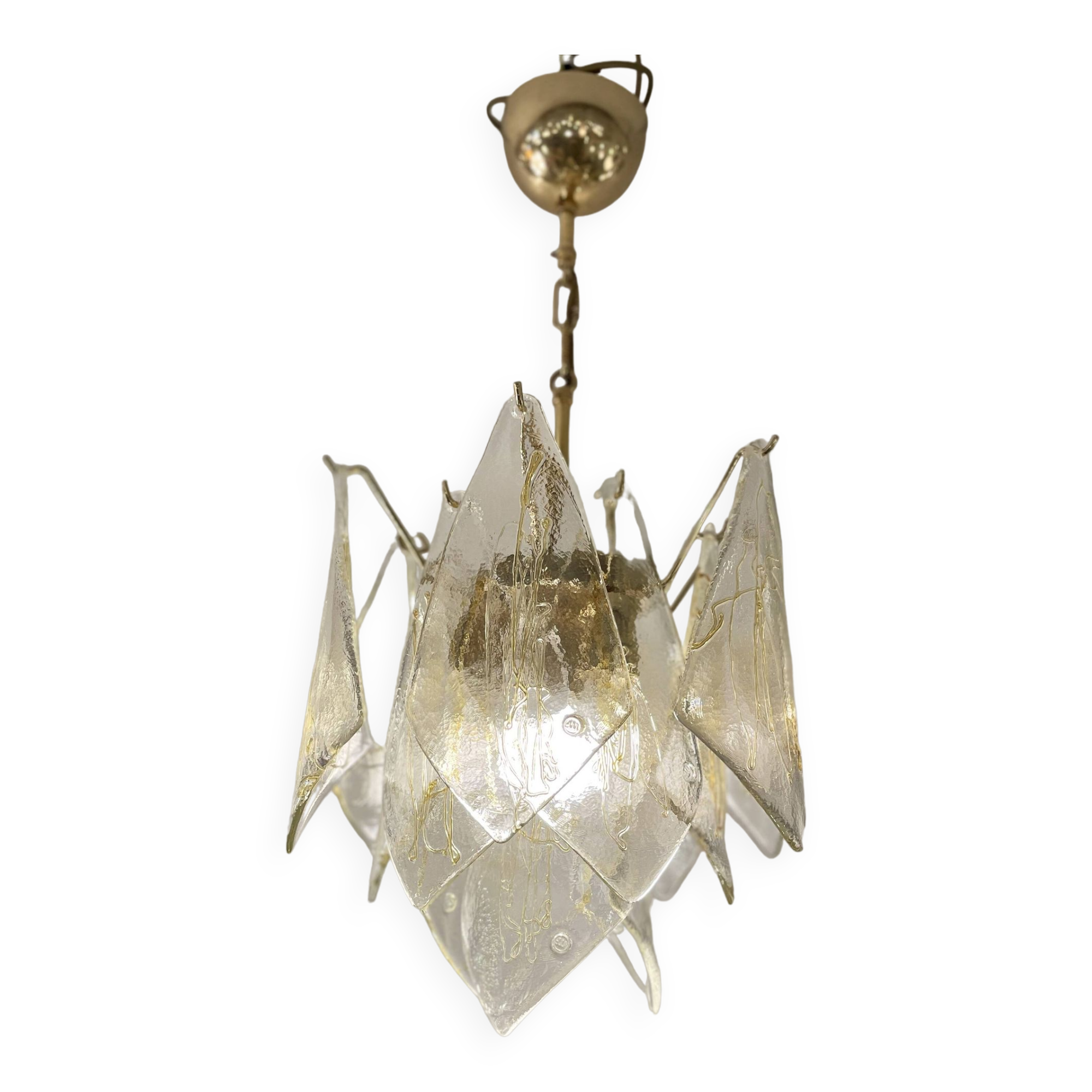 Suspension en verre de Murano, années 80