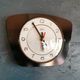 Vintage formica clock silent trapeze wall pendulum "Diehl black white"