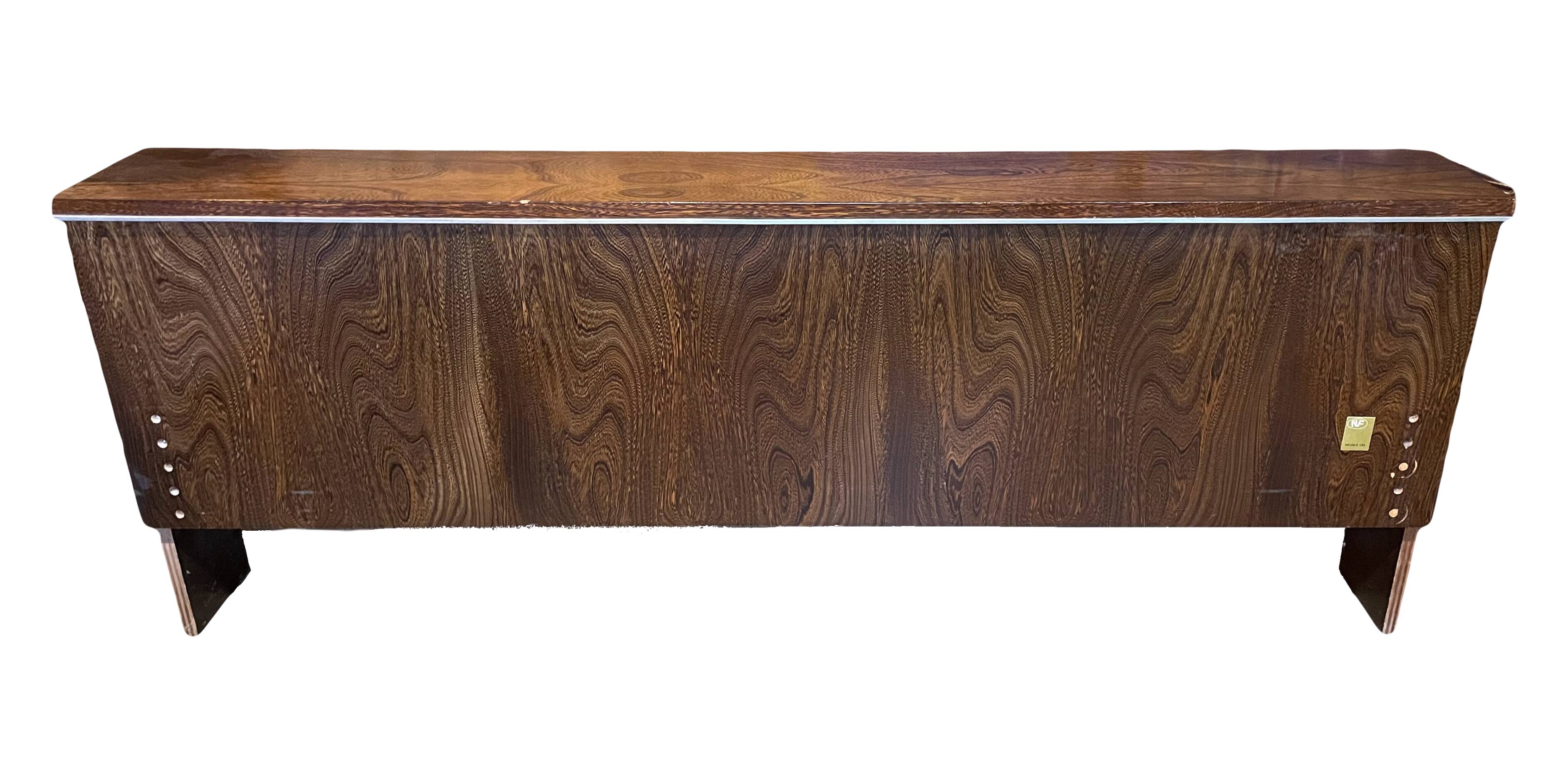 Dark wood headboard with storage - NF certified