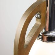 Mid-Century Scandinavian Chrome & Opaline Pendant Lamp, 1960s