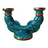 Fish Candle Holder in St Clément Faience 1950