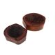 Organic modern set of 2 wood ashtrays, France 1970s