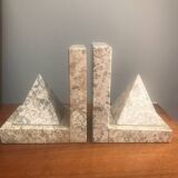 Pair of marble pyramid bookends
