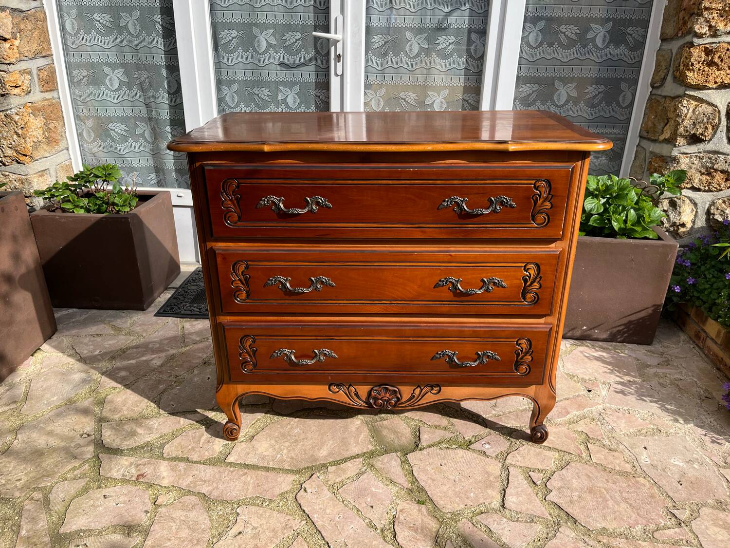 Three-drawer cherry chest of drawers