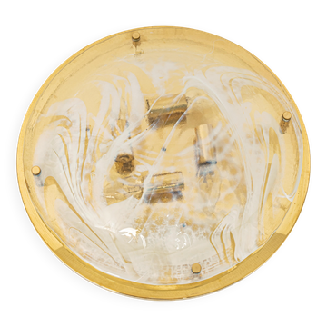 Large Murano brass wall lamp by Hillebrand, Germany, 1970s.