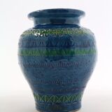 Vase blue Bitossi design Aldo Londi