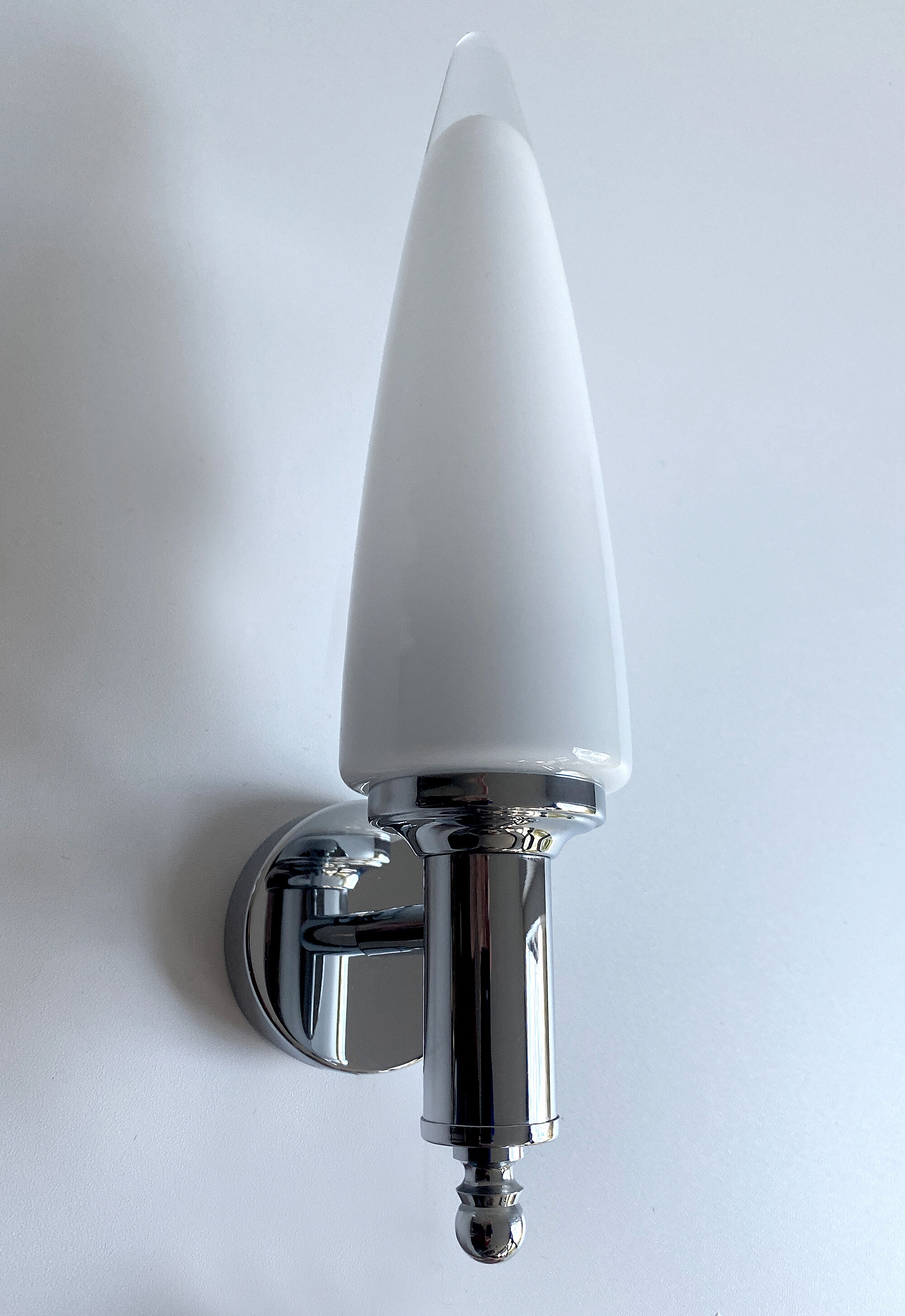 Pair Vintage Wall Lamps, Murano Glass Chrome, 70 Years