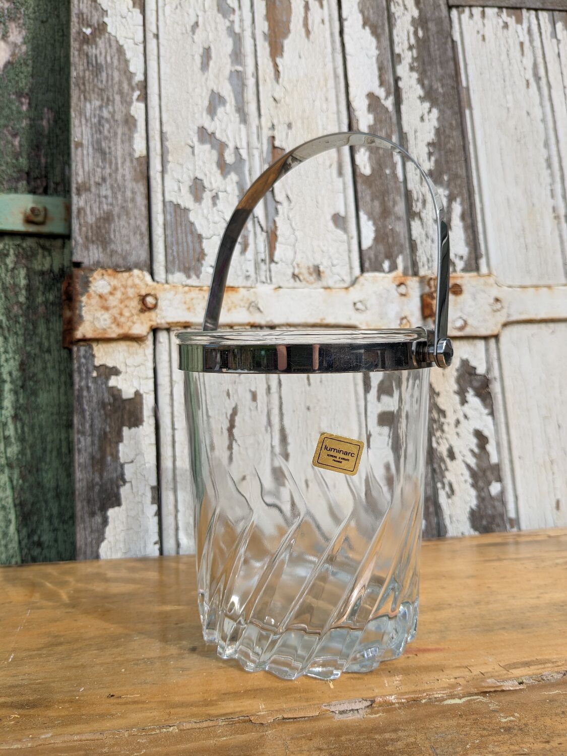 Ice bucket, vintage ice cubes