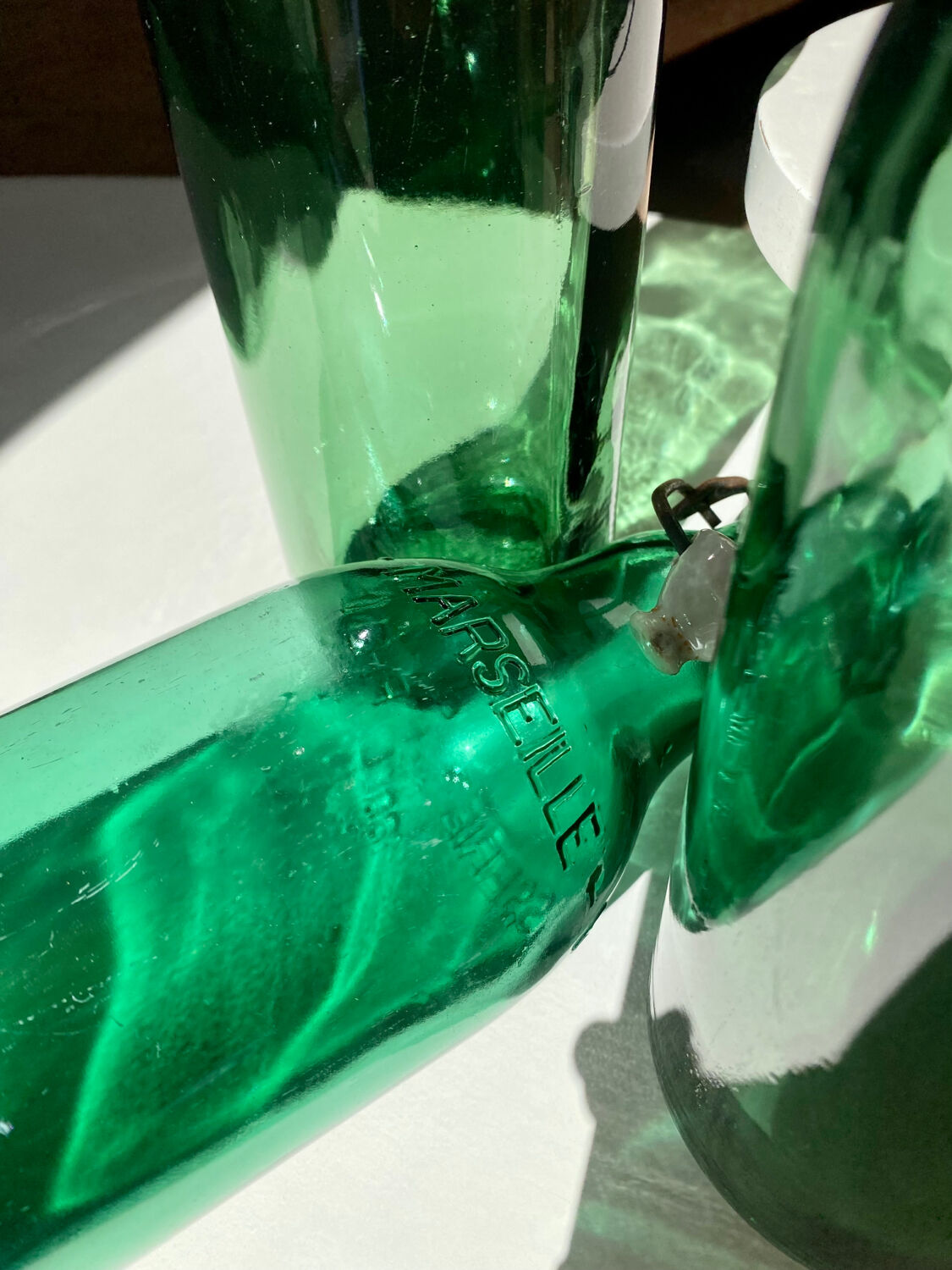 Lot of 3 old beer bottles from Marseille