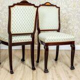 Round Table with Upholstered Chairs, 1950s, Set of 5