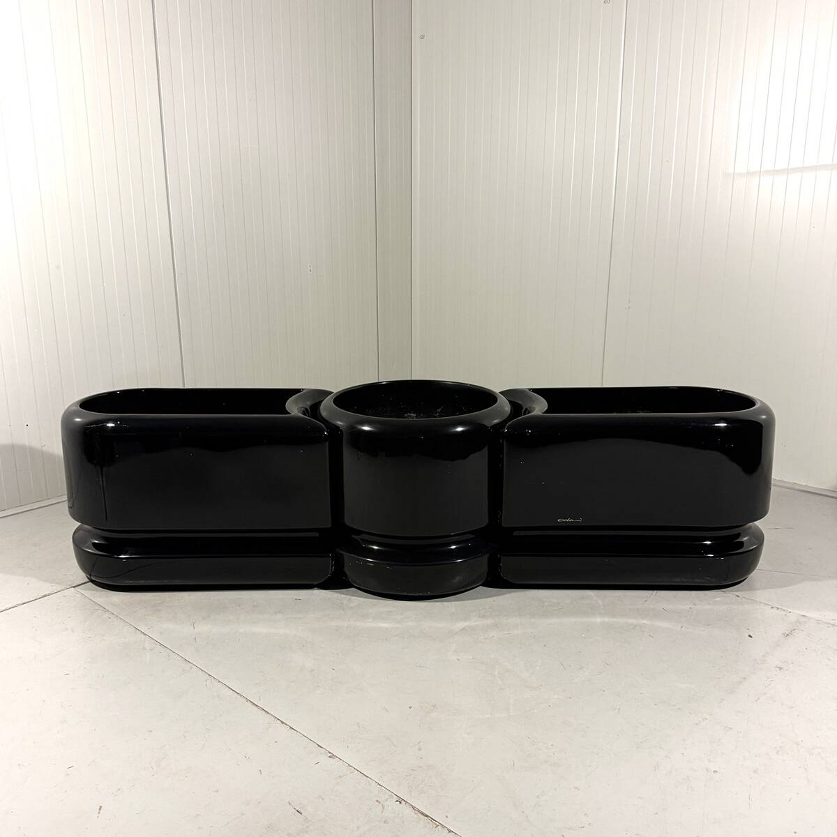 Luigi Colani set of 3 room dividing black planters 1970’s