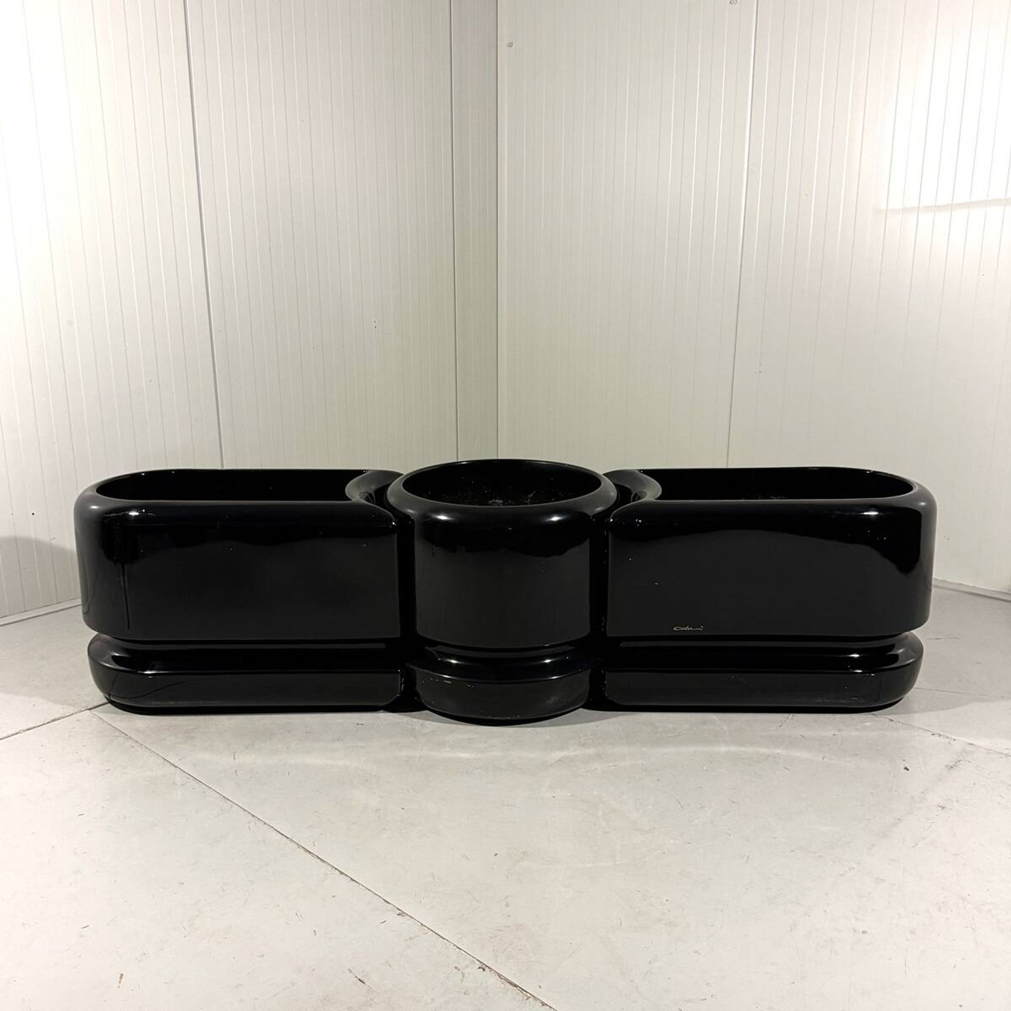 Luigi Colani set of 3 room dividing black planters 1970’s