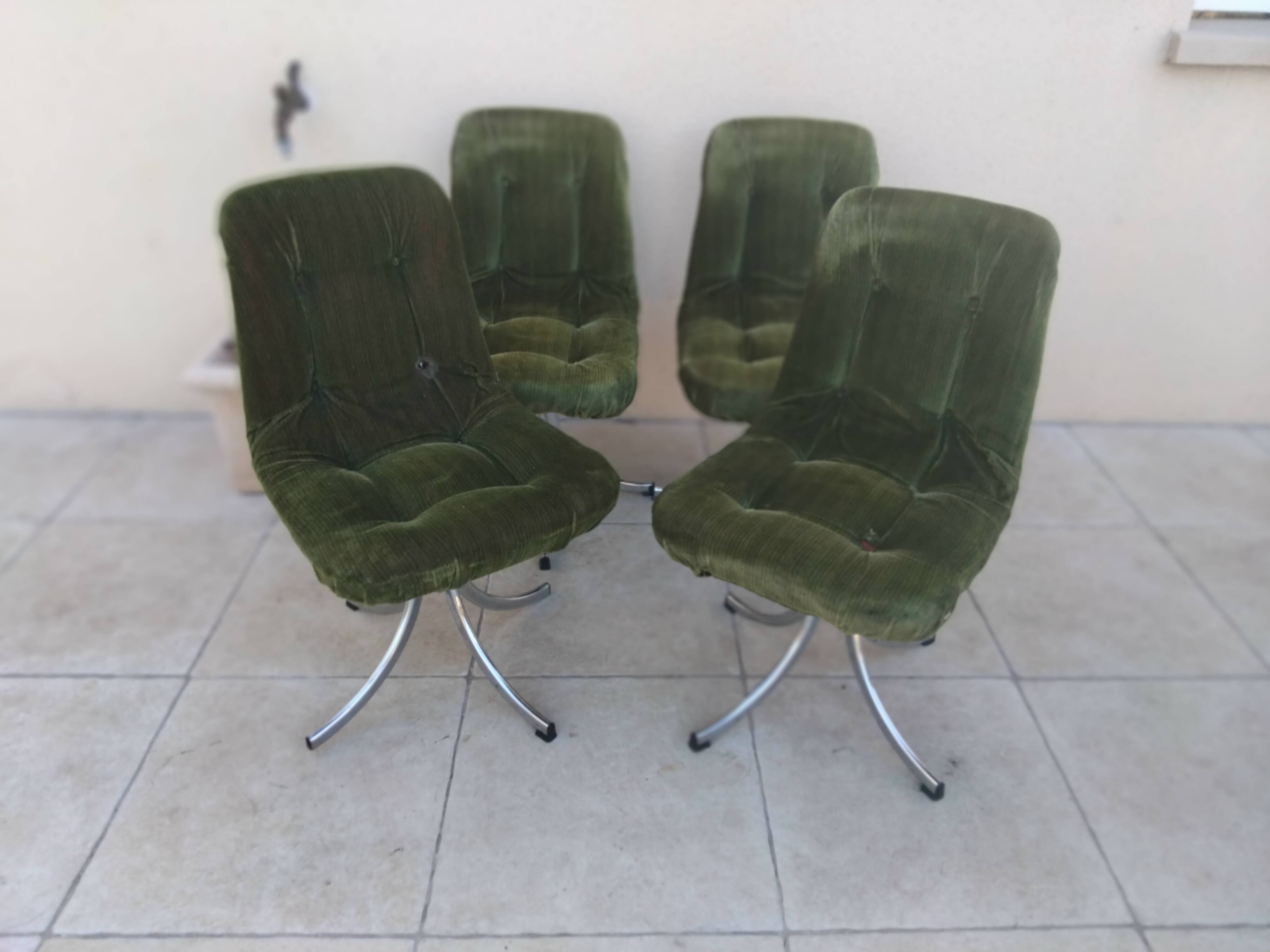 4 chaises vintage GASTONE RINALDI design année 70