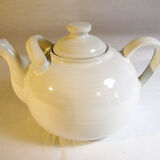 Large white ceramic teapot
