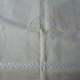 Old embroidered linen sheet