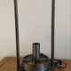 Superb table lamp base in raw metal with an industrial style.