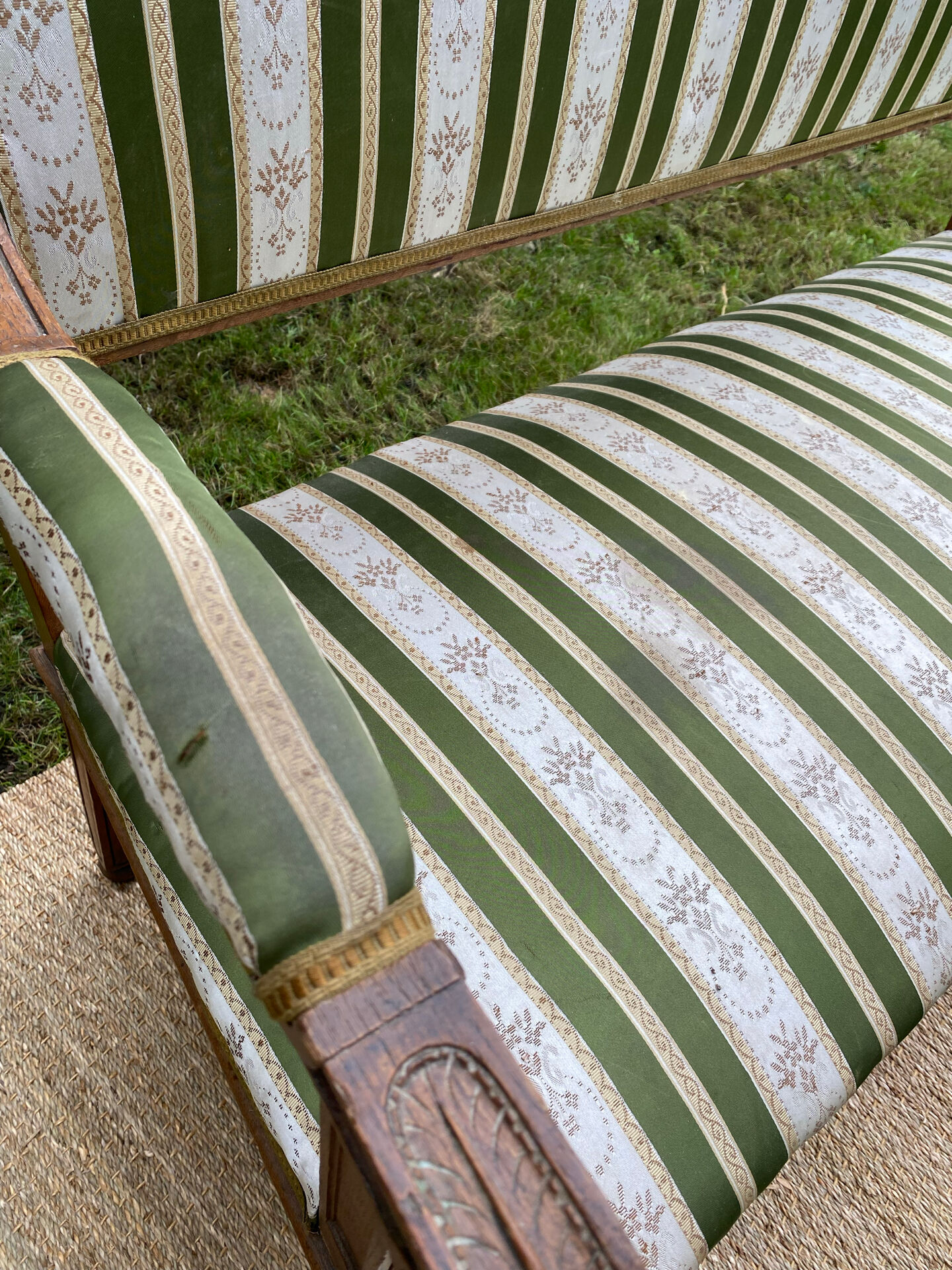 Antique Directoire style salon (2-seater bench + chair)