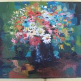 Painting, champs fleurs