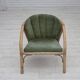1970s, pair of Scandinavian lounge chairs, furniture velour and rattan