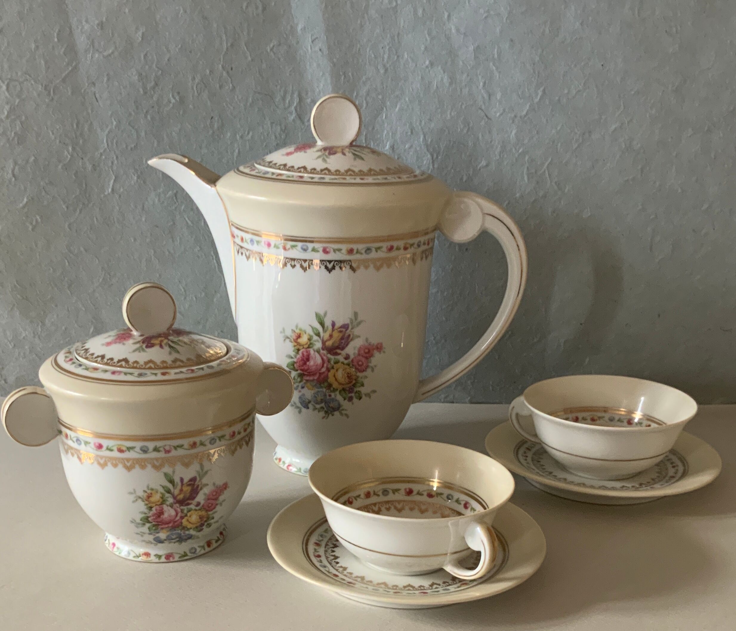 Tea or coffee service Raynaud, Limoges art nouveau
